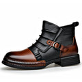 Men's Retro Ankle Boots – Warm-Lined Side-Zip Low-Heel Winter Boots