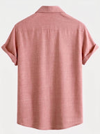 Men's Textured Pocket Shirt Co-Ord – linen-look Blend Straight-Leg Trousers