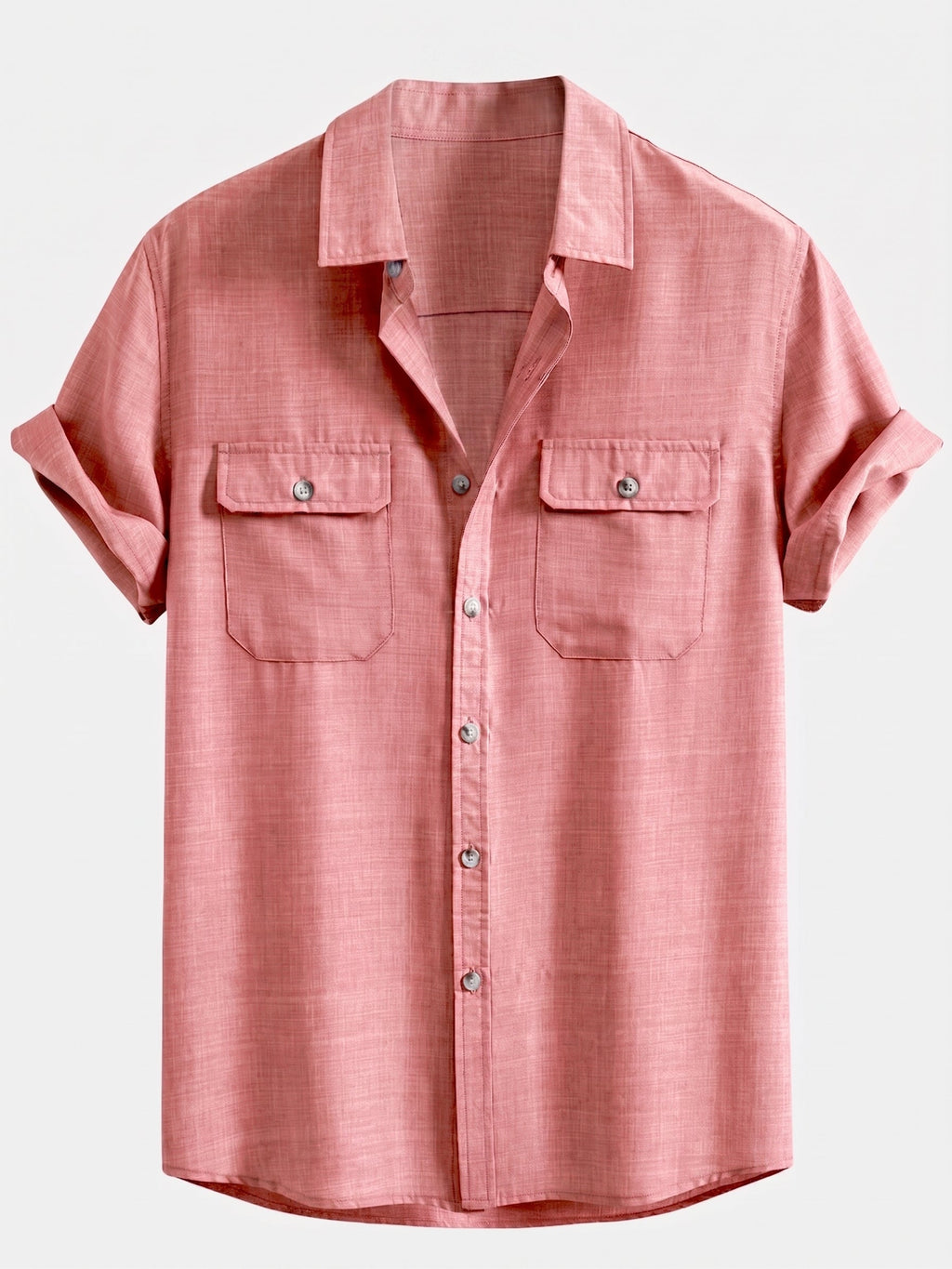 Men's Textured Pocket Shirt Co-Ord – linen-look Blend Straight-Leg Trousers