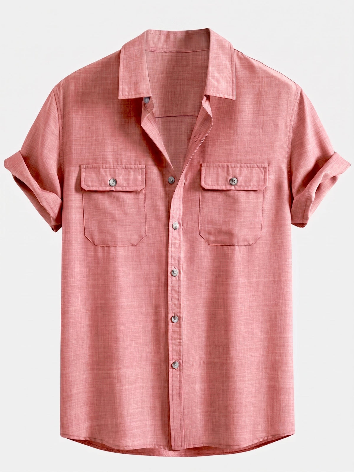 Men's Textured Pocket Shirt Co-Ord – linen-look Blend Straight-Leg Trousers