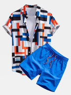 Men's Printed Shirt and Swim Shorts Co-Ord