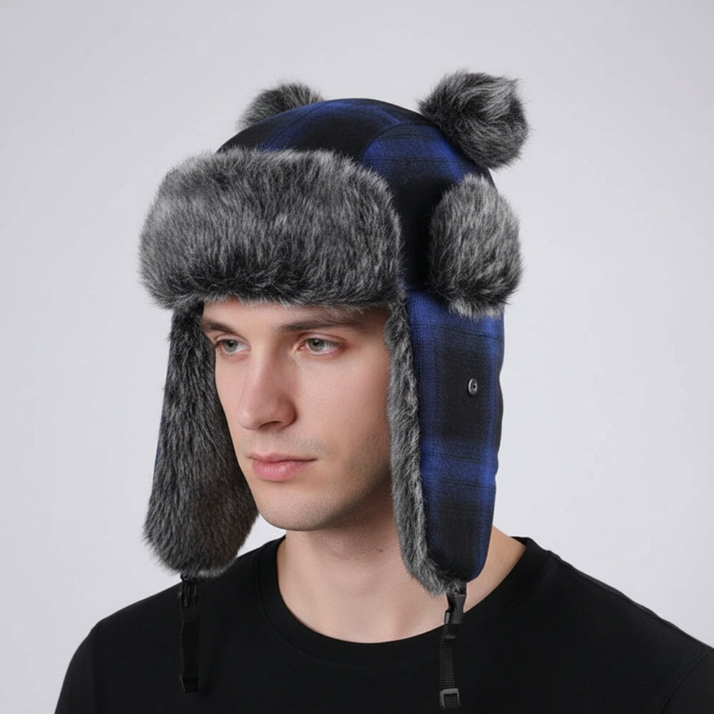 Men's Faux-Fur Trapper Hat – Wind-Resistant Ear-Flap Winter Cap
