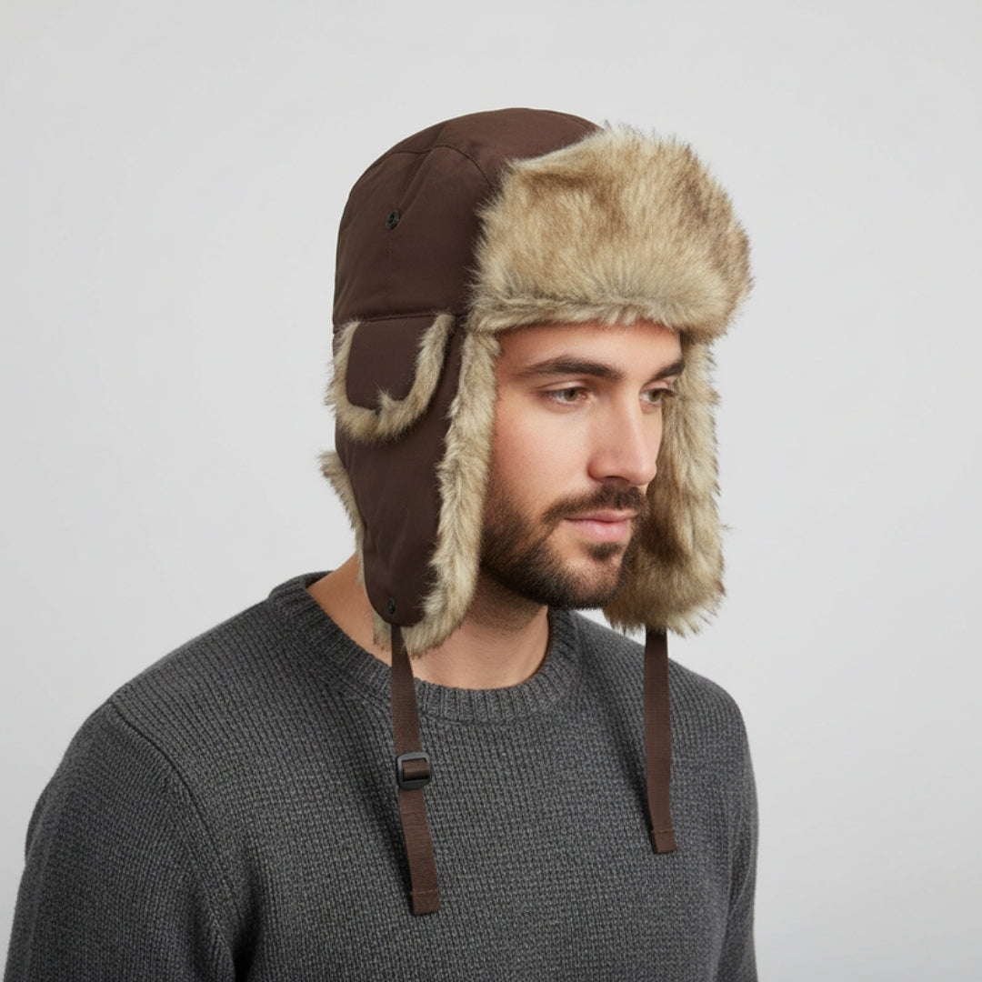 Men's Faux-Fur Trapper Hat – Wind-Resistant Ear-Flap Winter Cap