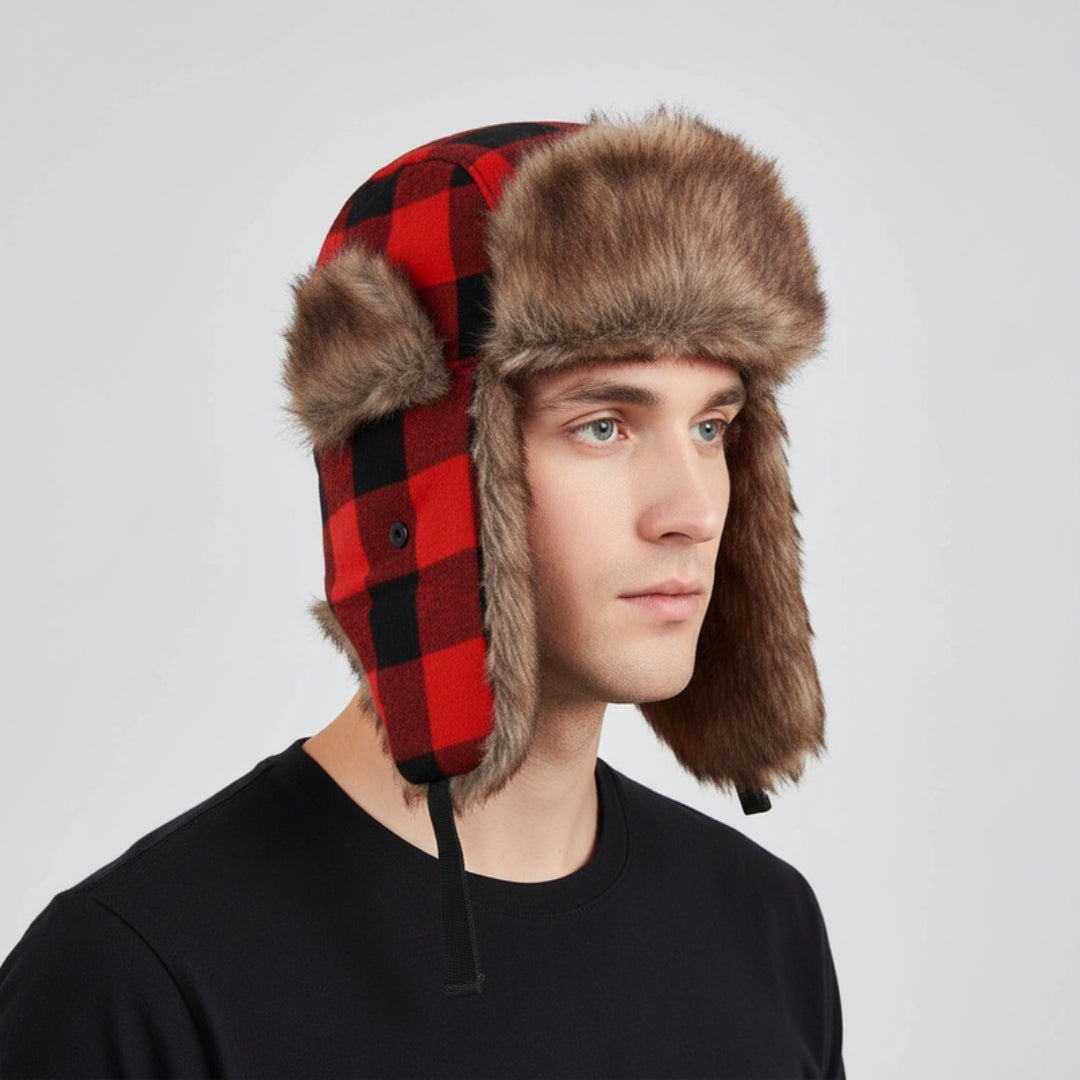 Men's Faux-Fur Trapper Hat – Wind-Resistant Ear-Flap Winter Cap