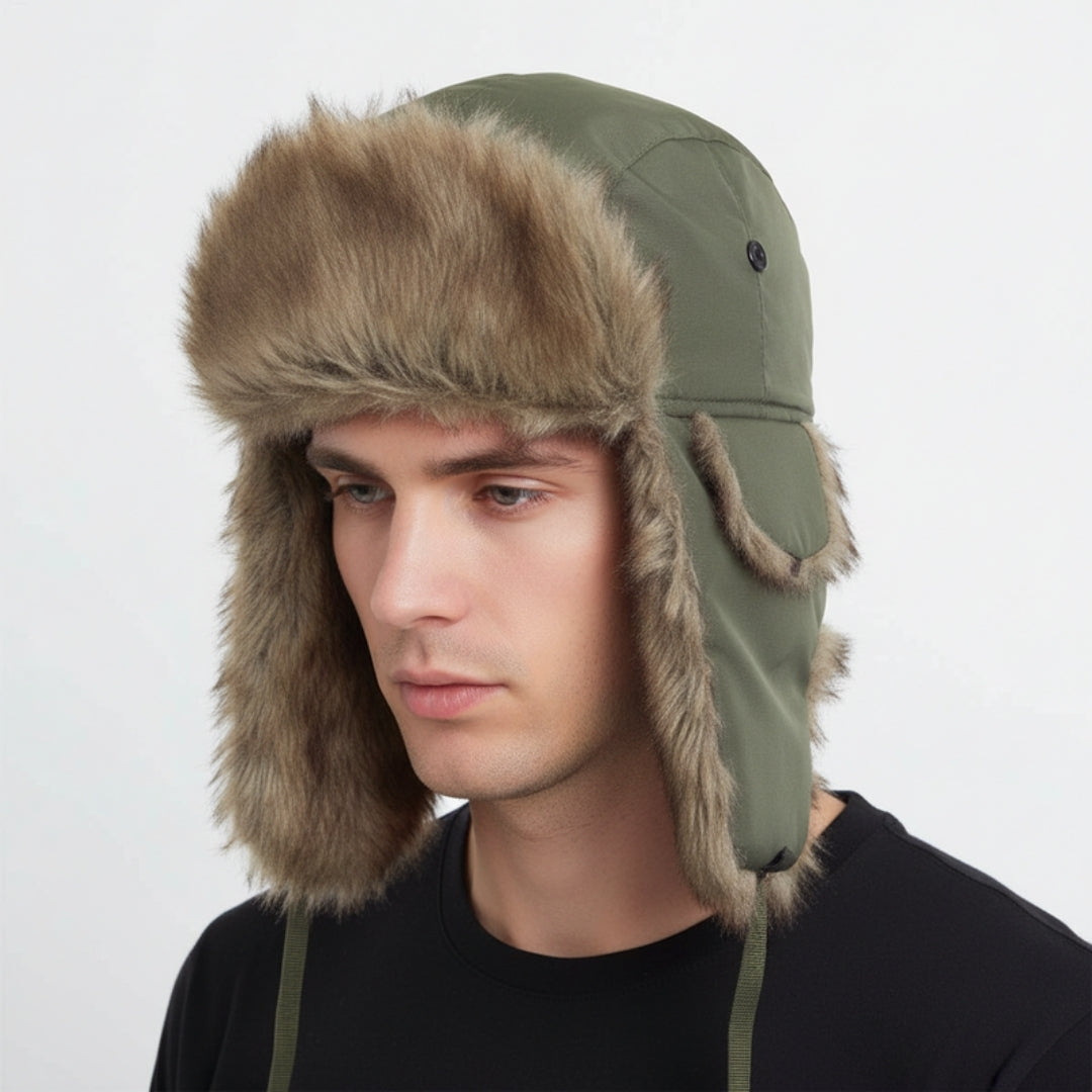 Men's Faux-Fur Trapper Hat – Wind-Resistant Ear-Flap Winter Cap