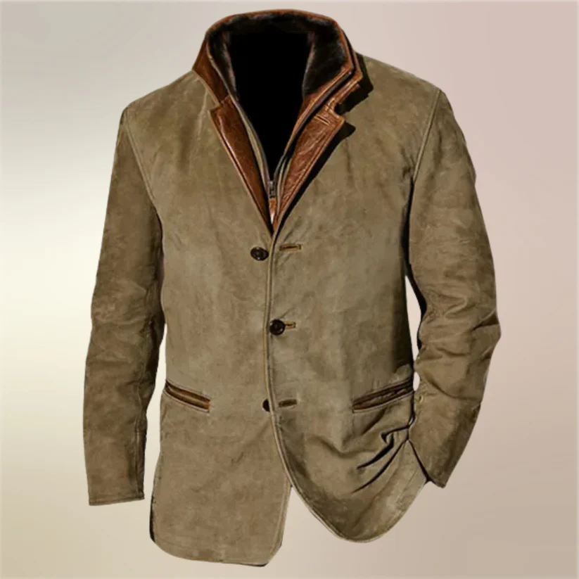 Men's Tailored suede-look Blazer Jacket – Refined Layer