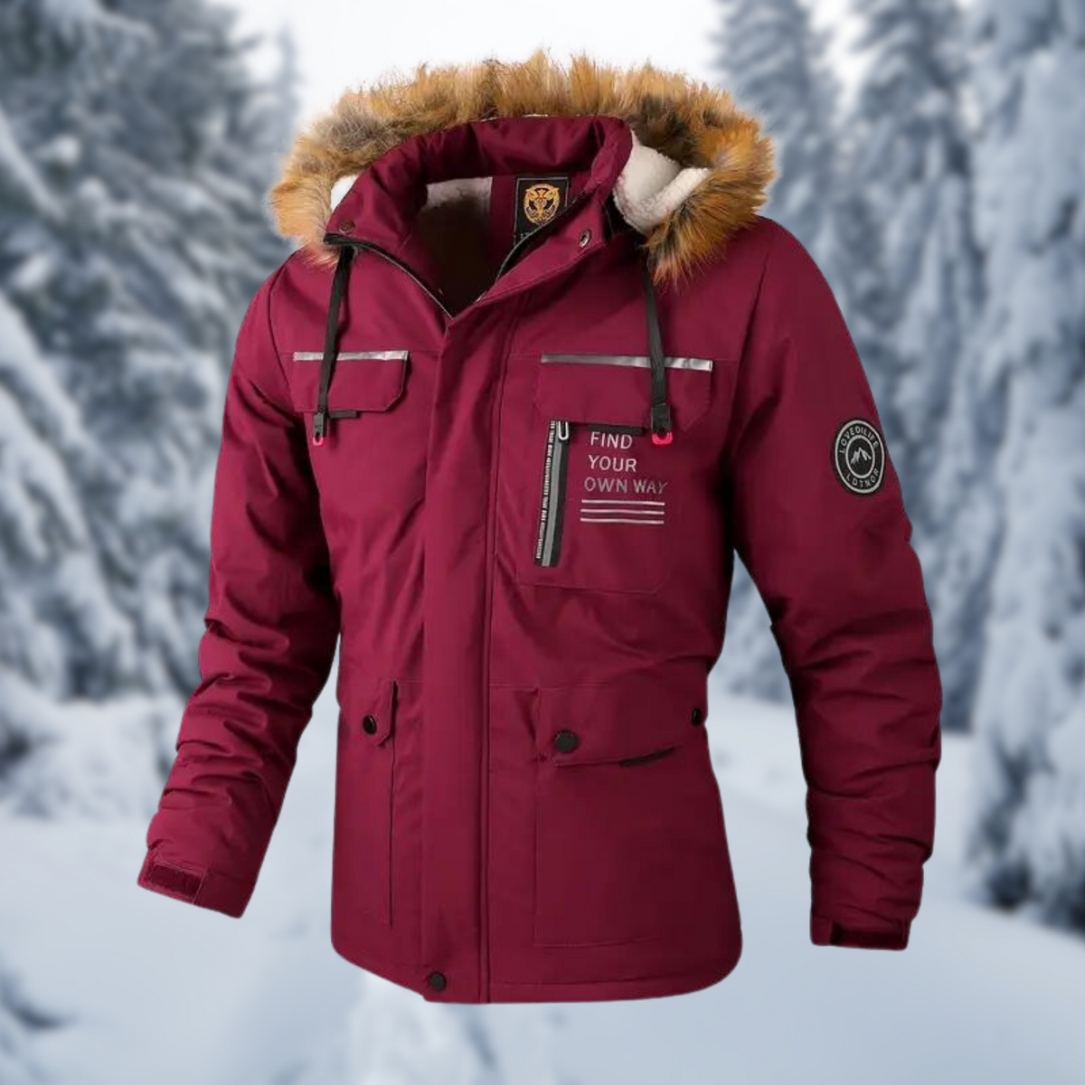 Men's Faux-Fur Hooded Winter Parka – Warm Utility Jacket