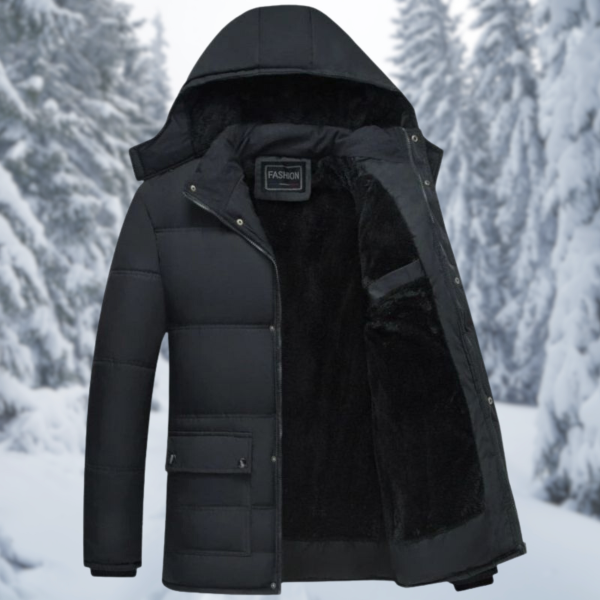 Men's Fleece-Lined Hooded Winter Parka – Warm Utility Layer