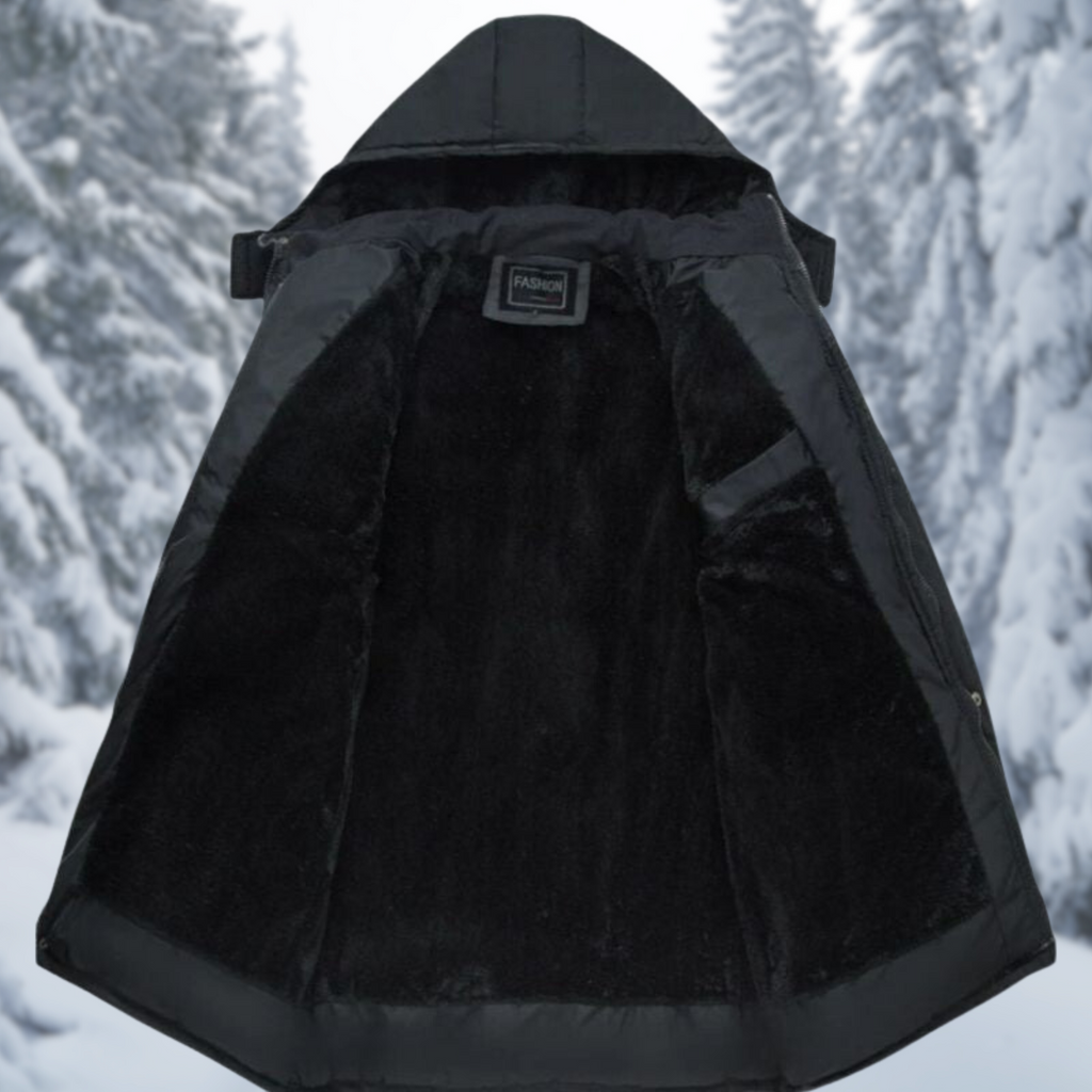 Men's Fleece-Lined Hooded Winter Parka – Warm Utility Layer