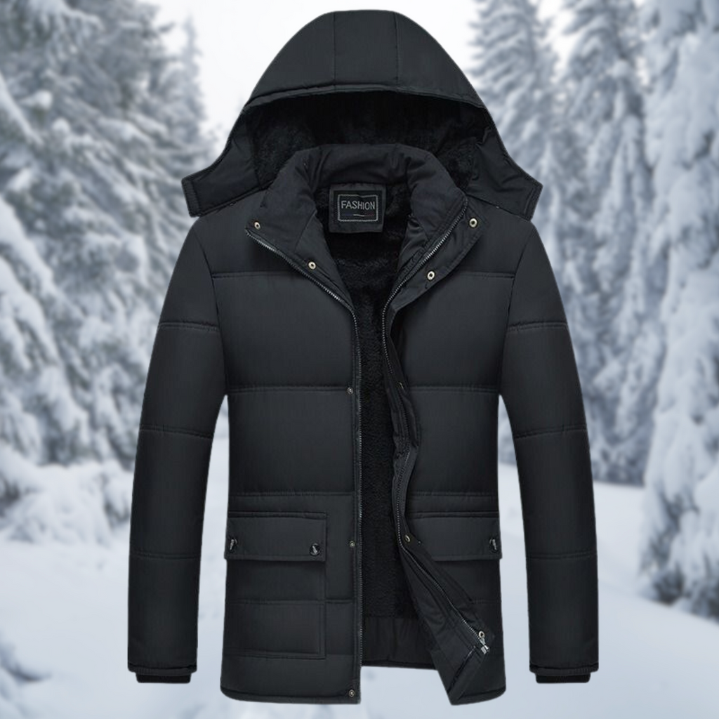 Men's Fleece-Lined Hooded Winter Parka – Warm Utility Layer