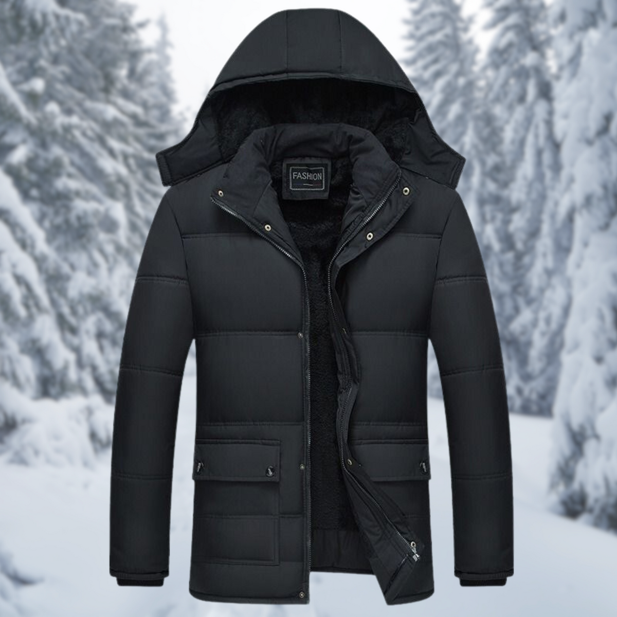 Men's Fleece-Lined Hooded Winter Parka – Warm Utility Layer