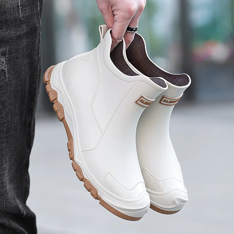 Men's Waterproof Slip-On Rain Boots – Outdoor Rubber Boots