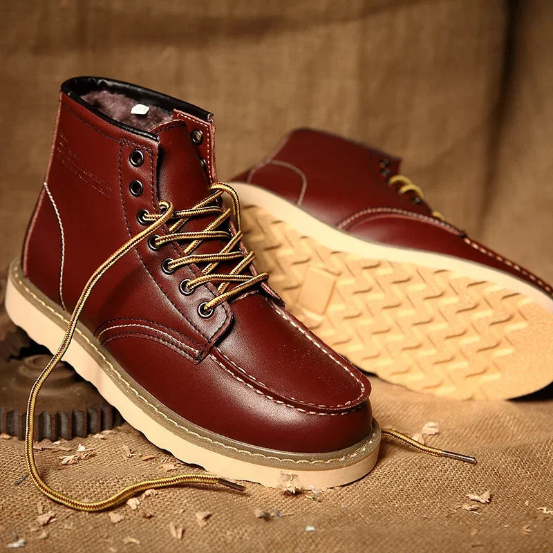 Men's faux fur-Lined leather-look Snow Boots