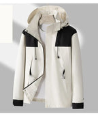 Men's Hooded Outdoor Jacket – Wind-Resistant Zip-Up Coat