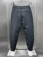 Men's Pleated Tapered Trousers with Elasticated Waist – Relaxed Smart Fit