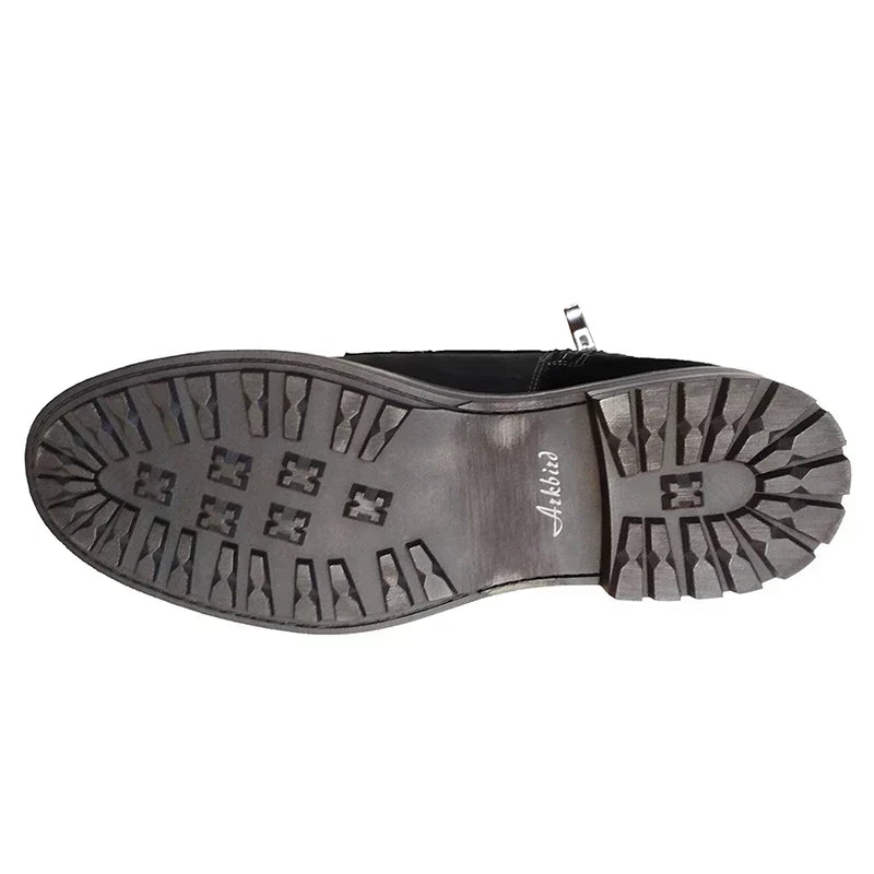 Men's leather-look Boots with Side Zipper and Laces