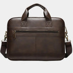 Men's leather-look Work Briefcase with Top Handles and Shoulder Strap