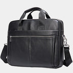 Men's leather-look Work Briefcase with Top Handles and Shoulder Strap