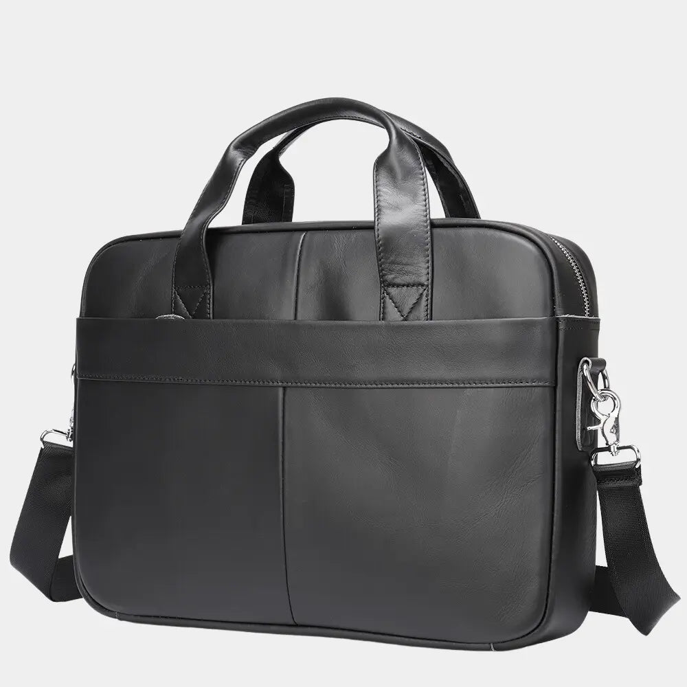 Men's leather-look Work Briefcase with Top Handles and Shoulder Strap