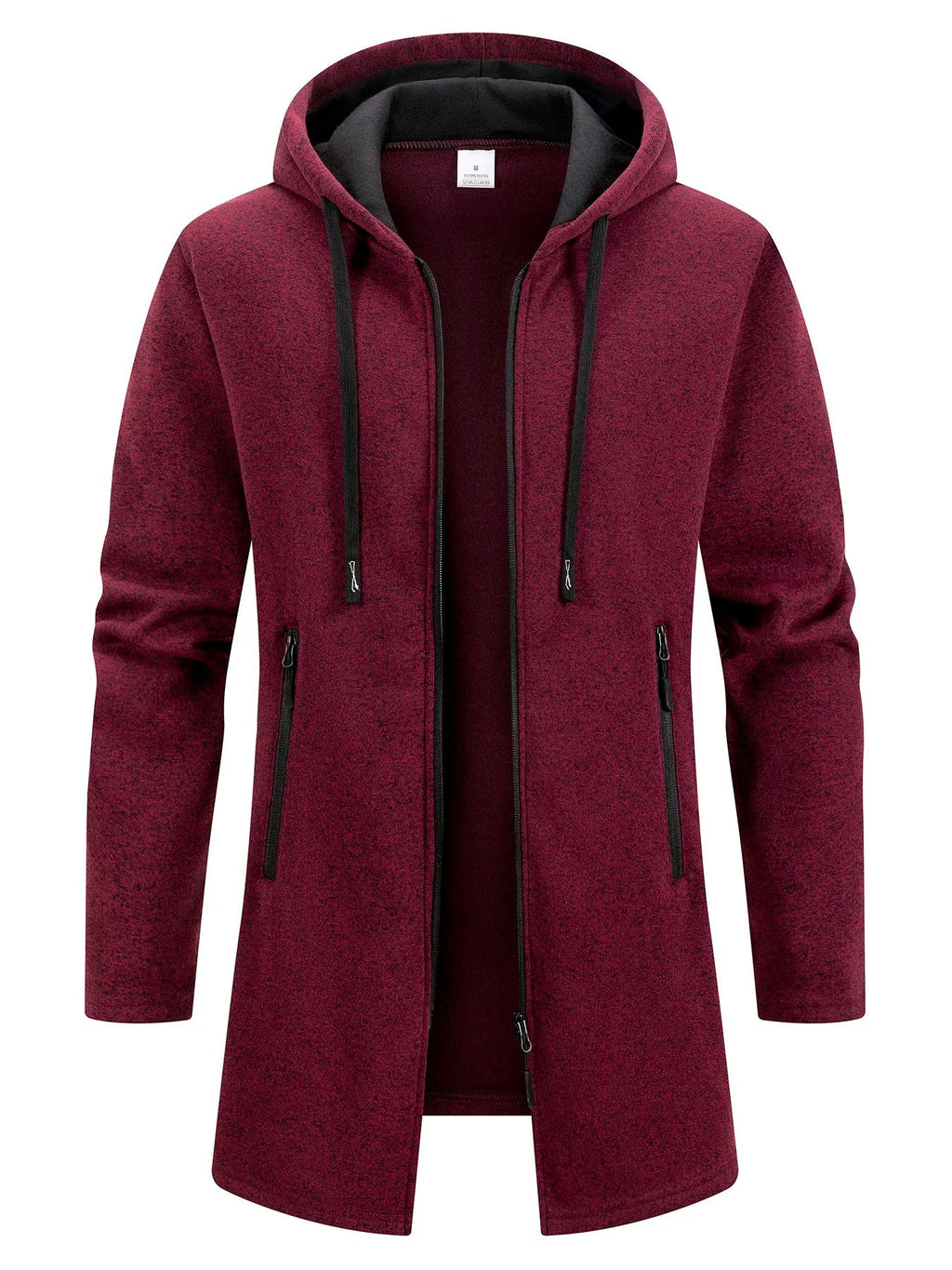 Men's Longline Zip-Up Hoodie – Relaxed Hooded Sweatshirt Jacket