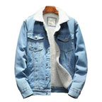 Men's Sherpa-Lined Denim Winter Jacket – Thick Fleece-Lined Button-Up
