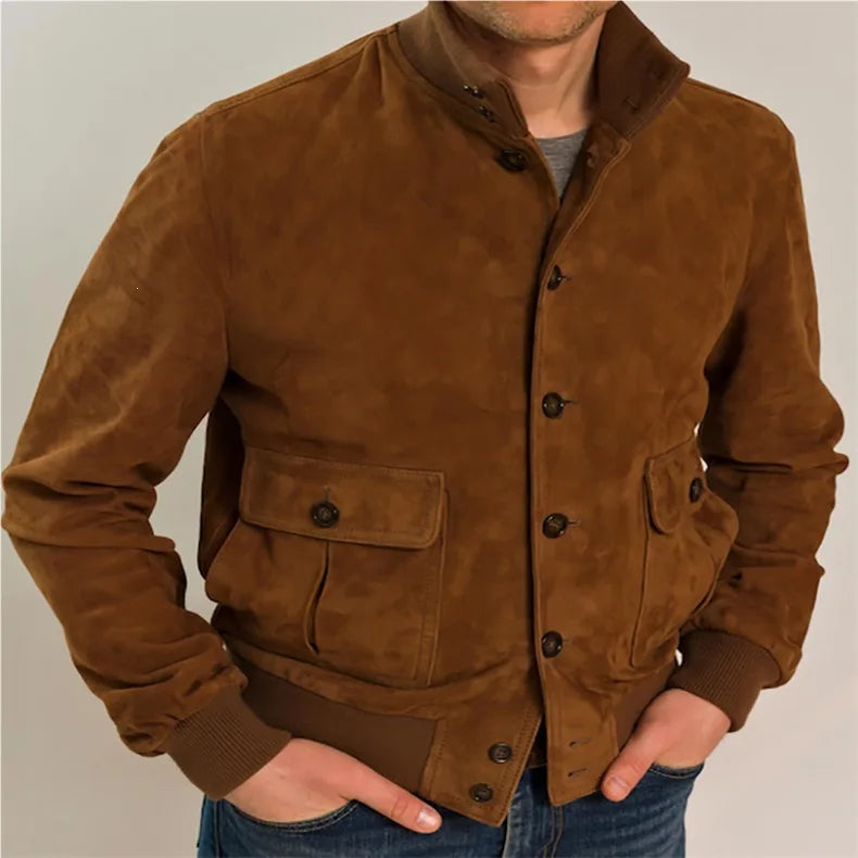 Men's Vintage Utility Jacket – Slim-Fit Button-Front Jacket