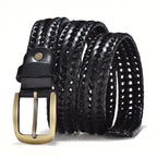 Men's Woven leather-look Belt – Braided Vintage Accessory
