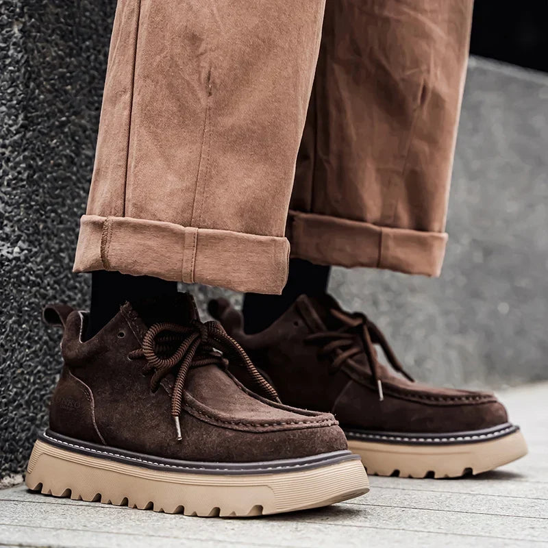 Men's suede-look Lace-Up Ankle Boots – Retro Casual Boots
