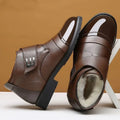 Men's Fleece-Lined Winter Ankle Boots – Warm Hook-and-Loop Smart Casual