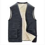 Men's Fleece-Lined Winter Vest – Warm Sleeveless Zip-Up Layer