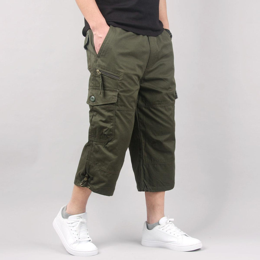 Men's Long Cargo Shorts – Multi-Pocket Utility Style