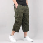 Men's Long Cargo Shorts – Multi-Pocket Utility Style