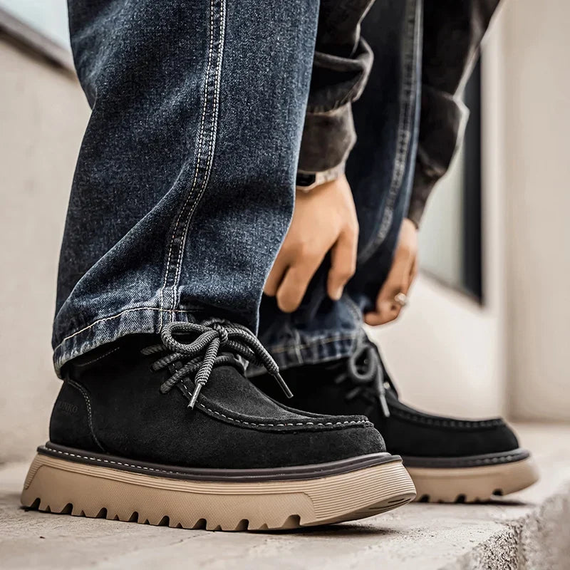 Men's suede-look Lace-Up Ankle Boots – Retro Casual Boots