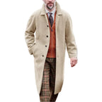 Men's Herringbone Wool-Look Overcoat – Tailored Longline Coat