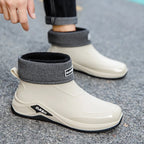 Men's Waterproof Winter Rain Boots – Cotton-Lined Anti-Slip Outdoor Shoes