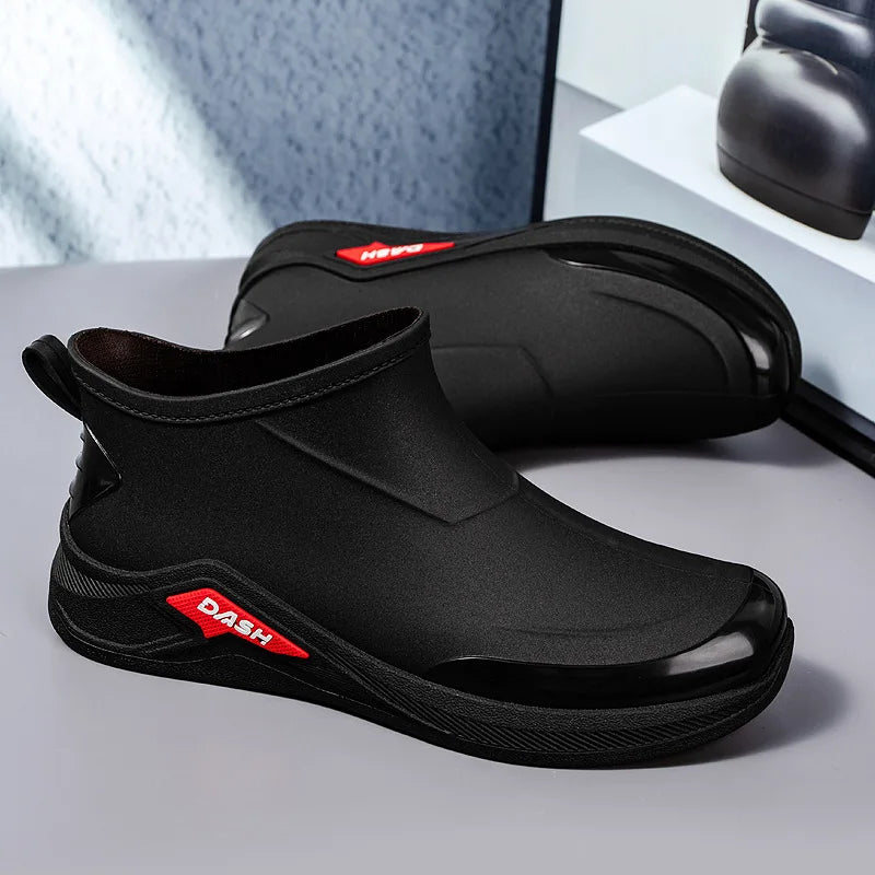 Men's Waterproof Winter Rain Boots – Cotton-Lined Anti-Slip Outdoor Shoes