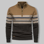 Men's Nordic Two-Tone Cable Quarter-Zip Jumper