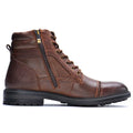 Men's leather-look Boots with Side Zipper and Laces