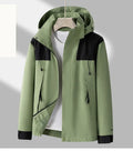 Men's Hooded Outdoor Jacket – Wind-Resistant Zip-Up Coat