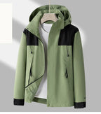 Men's Hooded Outdoor Jacket – Wind-Resistant Zip-Up Coat