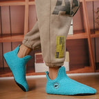 Men's Soft Cotton-Lined Winter Slippers – Warm Non-Slip Indoor House Shoes