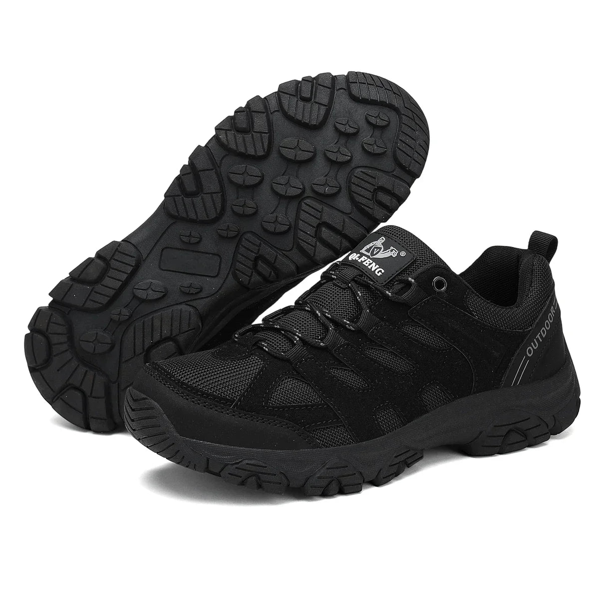 Men's Low-Cut Winter Hiking Shoes – Rugged Anti-Slip Lace-Up Outdoor Trail