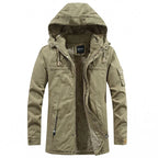 Men's Fleece-Lined Hooded Winter Parka – Windproof Utility Jacket