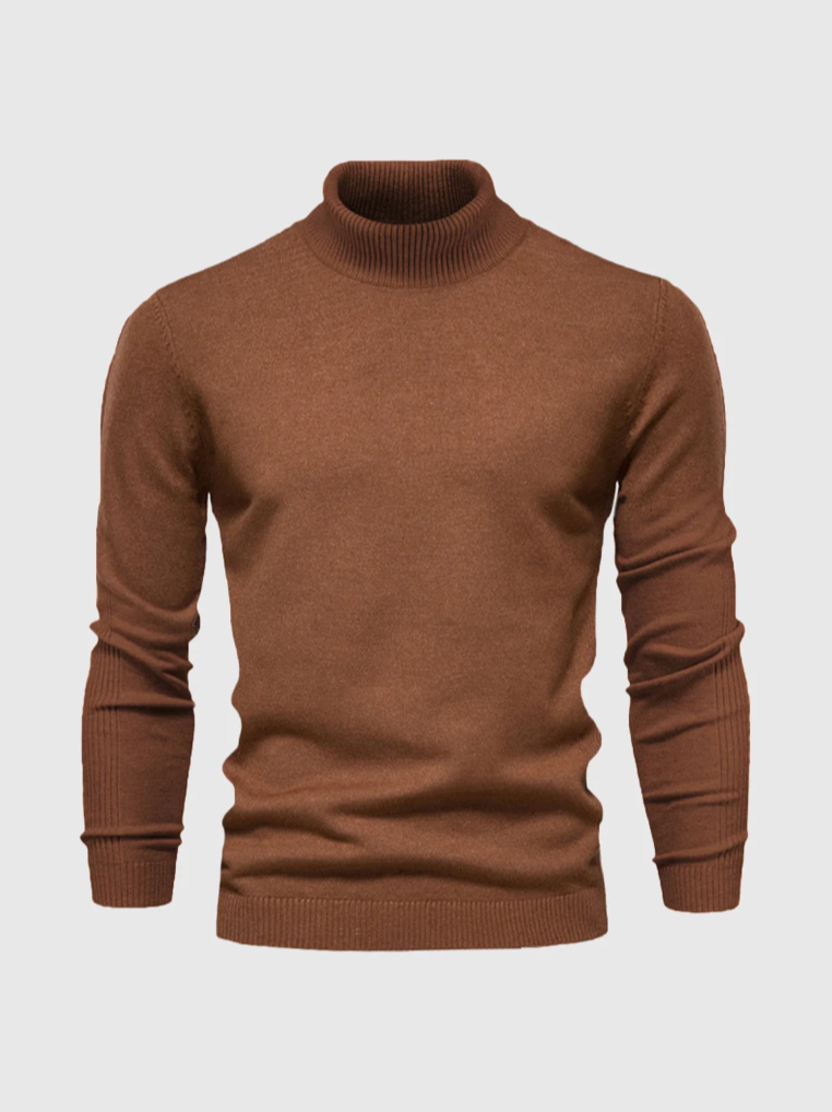 Men's Fine-Knit Turtleneck Sweater – Soft Slim-Fit Long-Sleeve Knitwear