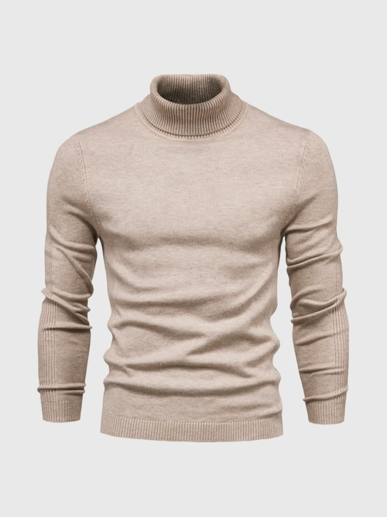 Men's Fine-Knit Turtleneck Sweater – Soft Slim-Fit Long-Sleeve Knitwear