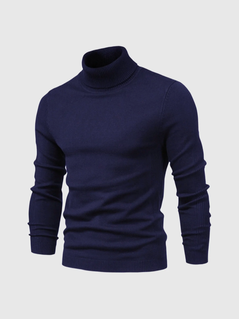 Men's Fine-Knit Turtleneck Sweater – Soft Slim-Fit Long-Sleeve Knitwear