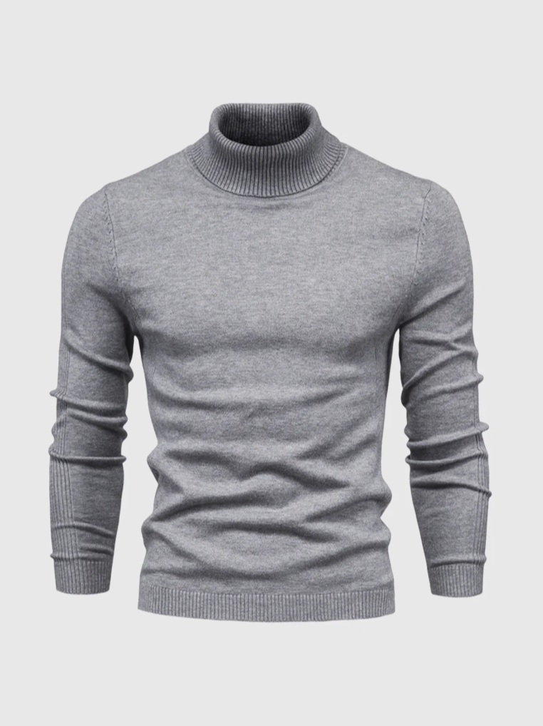 Men's Fine-Knit Turtleneck Sweater – Soft Slim-Fit Long-Sleeve Knitwear