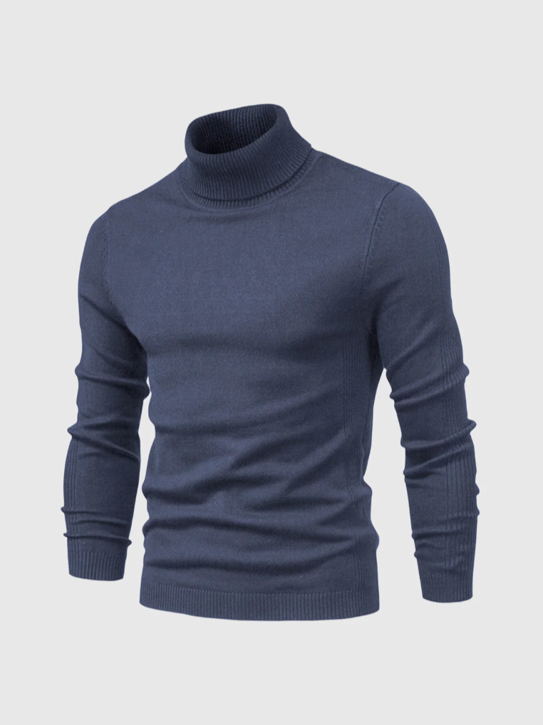 Men's Fine-Knit Turtleneck Sweater – Soft Slim-Fit Long-Sleeve Knitwear