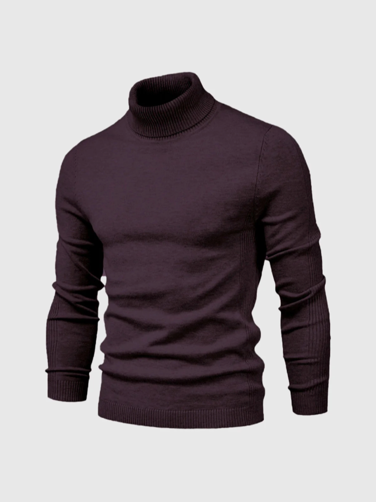 Men's Fine-Knit Turtleneck Sweater – Soft Slim-Fit Long-Sleeve Knitwear