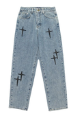 Men's Graphic Baggy Wide-Leg Jeans – Relaxed Streetwear Denim